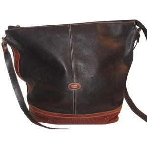 Vintage  Bally Black With Brown Woven Leather XL Satchel